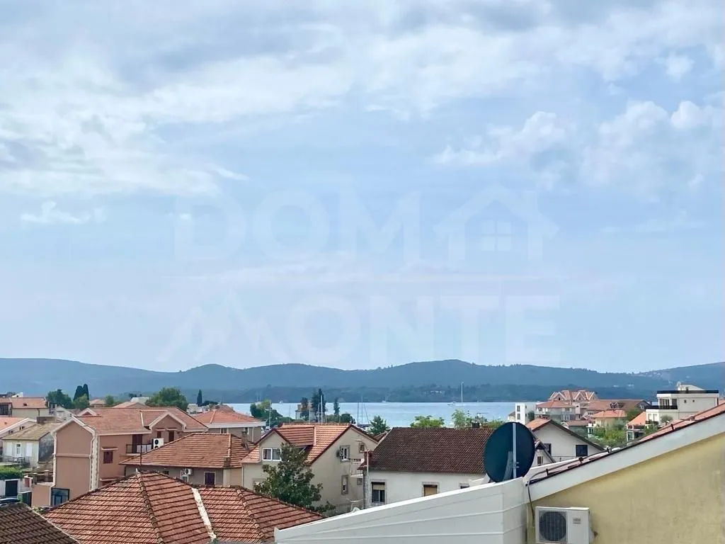 View from the terrace towards the settlement and the sea.