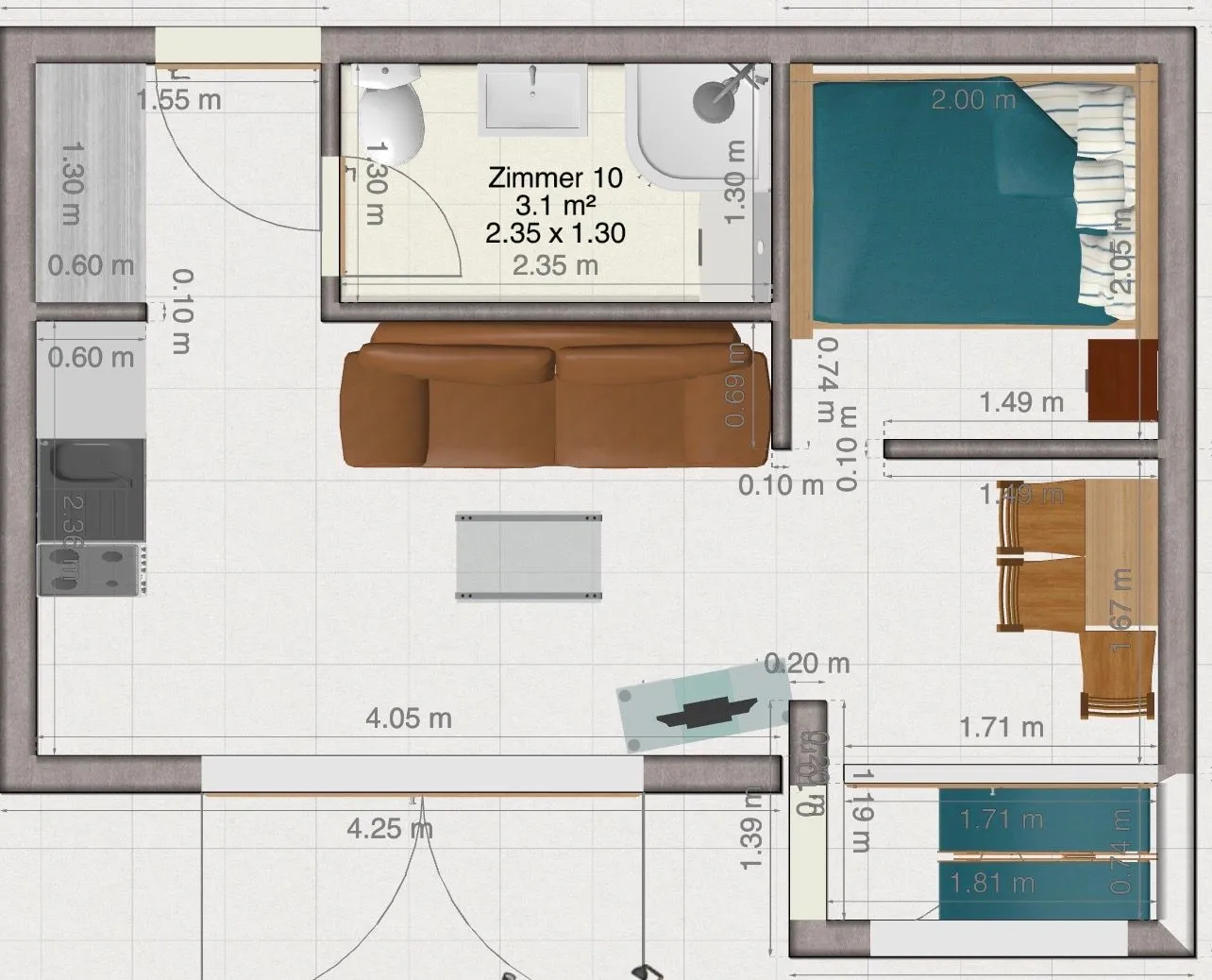 Sale, one bedroom apartment, 59m², Zeleni Pojas, Bar