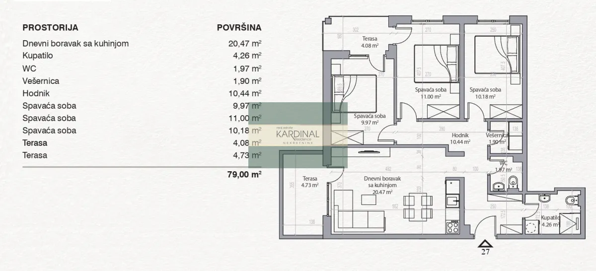 Prodaja, trosoban stan, 79m², Levač, Jagodina