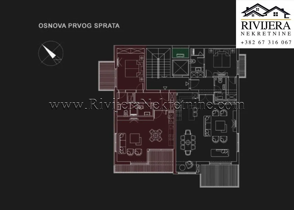 Prodaja, jednosoban stan, 82m², Opatovo, Tivat