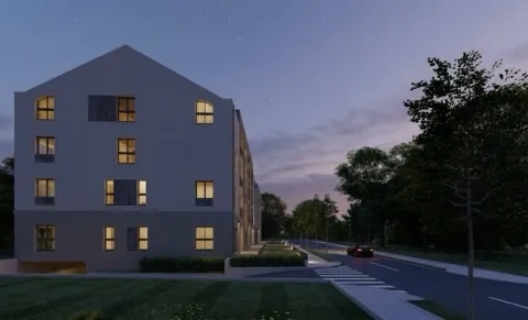 Exterior of the residential building in the evening. - image 6