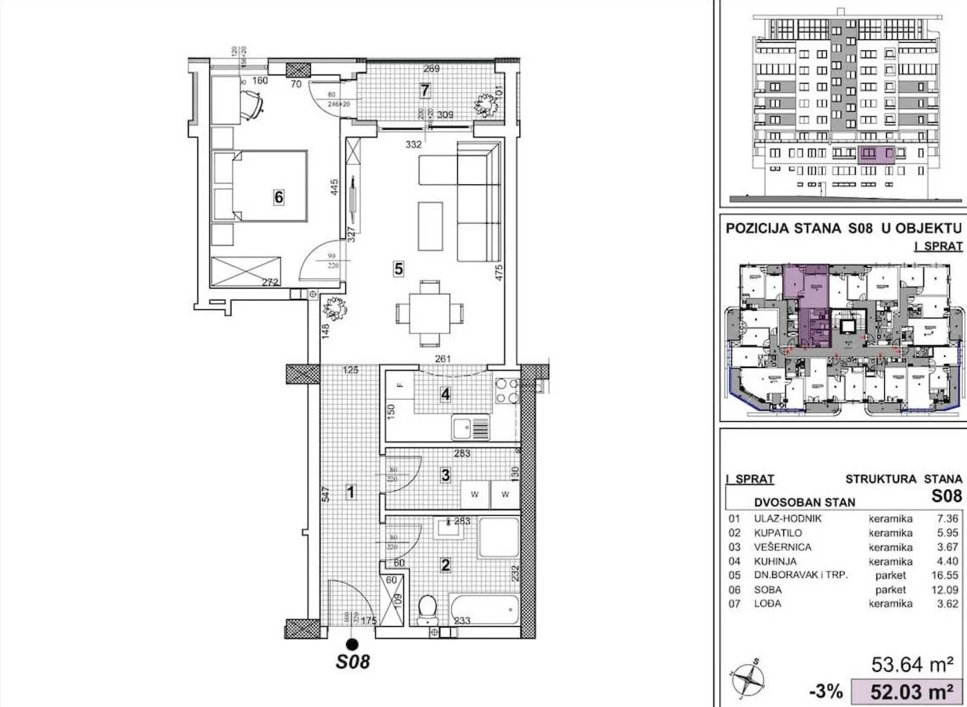 Prodaja, jednosoban stan, 52m², Telep, Novi Sad Sve Podlokacije