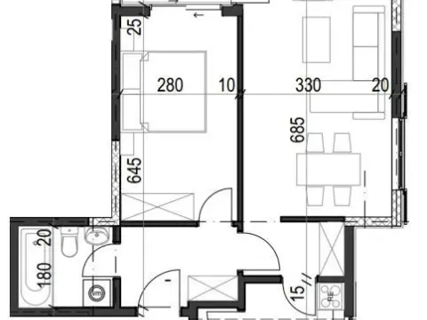 Sale, one bedroom apartment, 52m², Radanovići, Kotor - image 3