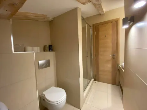 Modernly equipped bathroom with a walk-in shower. - image 4