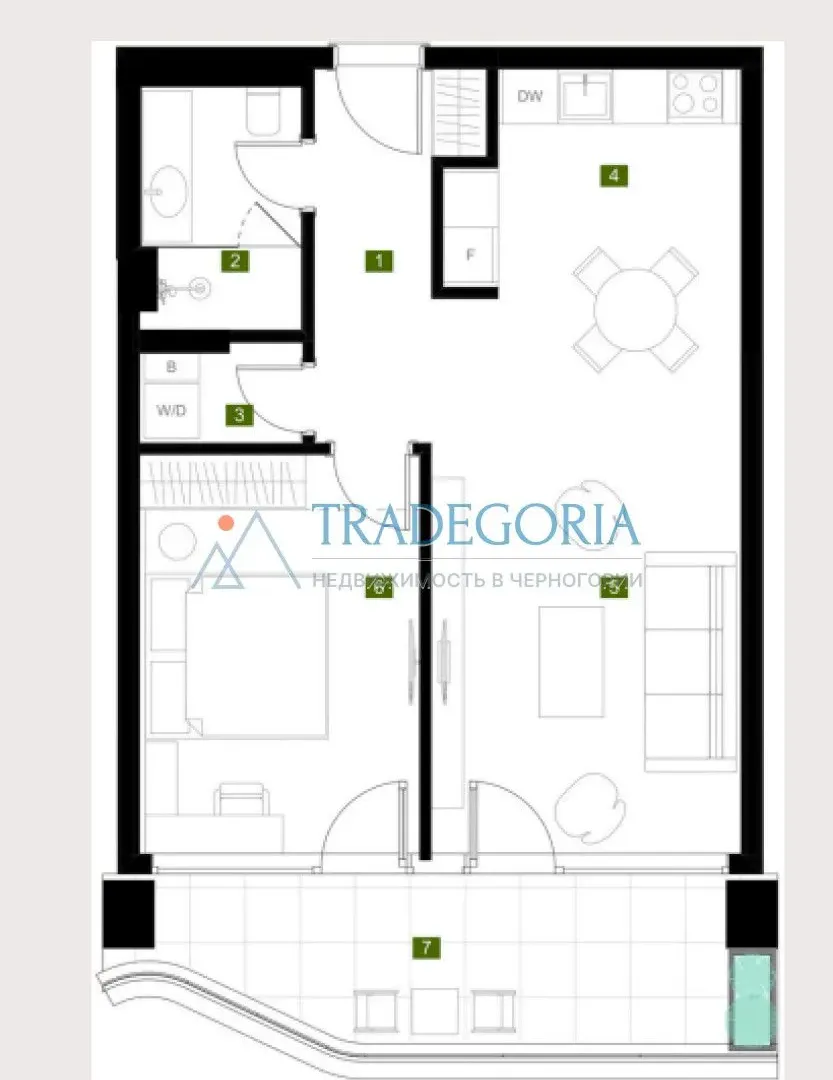 Prodaja, jednosoban stan, 64m², Reževići, Budva