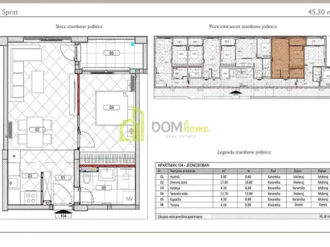 Prodaja, jednosoban stan, 45m², Đuraševići, Tivat - image 4