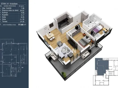 Prodaja, trosoban stan, 78m², Ledine, Beograd - image 2