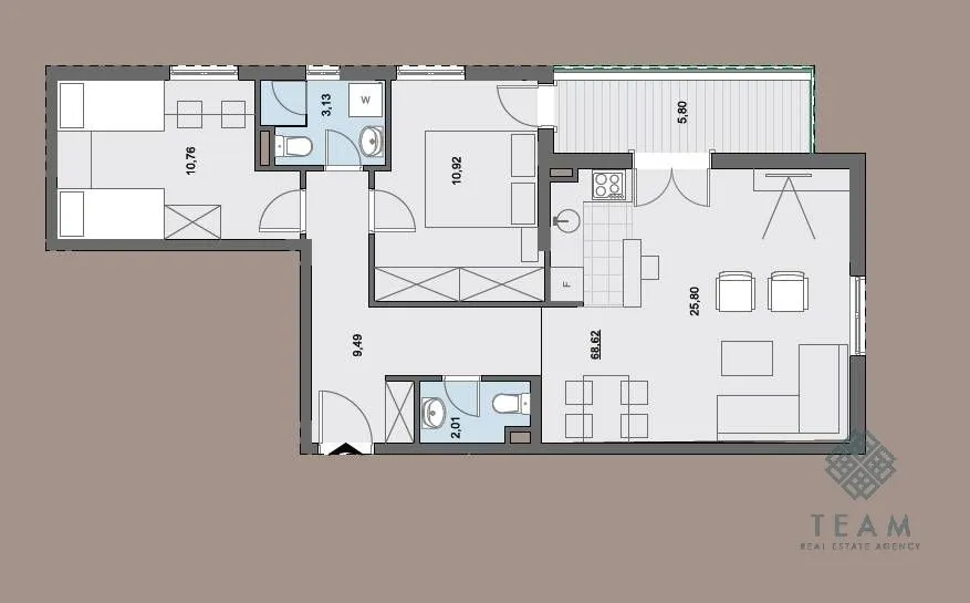 Sale, two bedroom apartment, 69m², Donja Lastva, Tivat