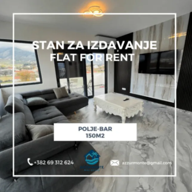 Izdavanje, dvosoban stan, 150m², Polje, Bar