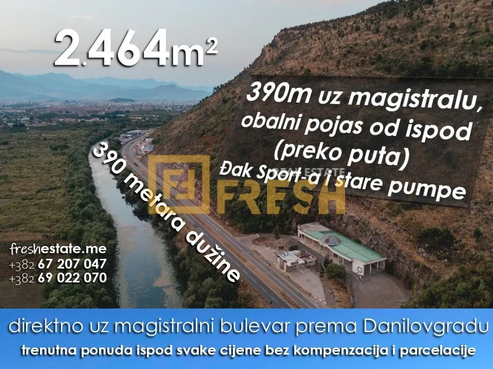 Prodaja, plac, 2464m², Ostalo, Podgorica