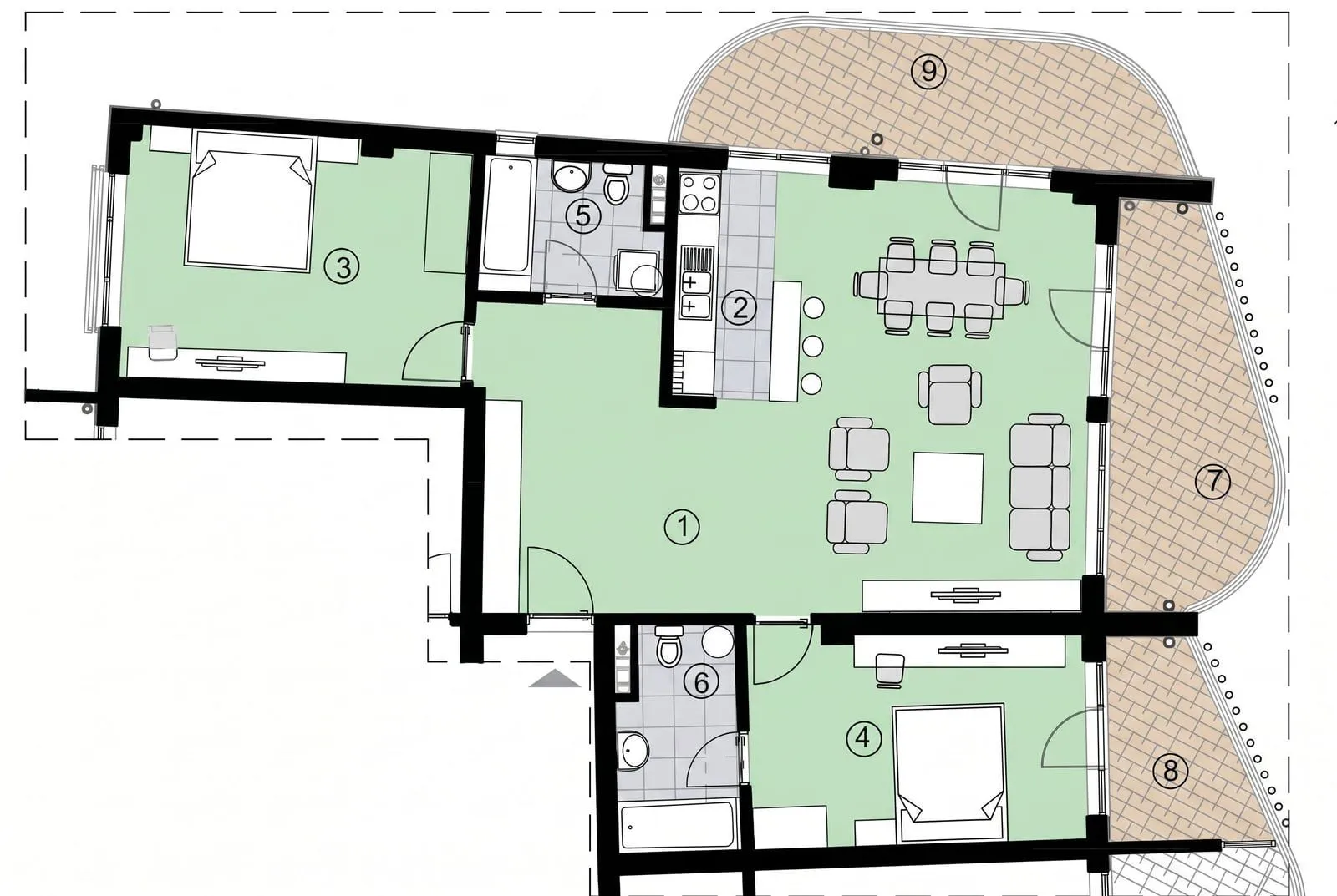 Prodaja, trosoban stan, 210m², Bečići, Budva