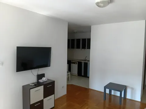 Dnevna soba sa televizorom i pogledom na kuhinju u pozadini. - image 3