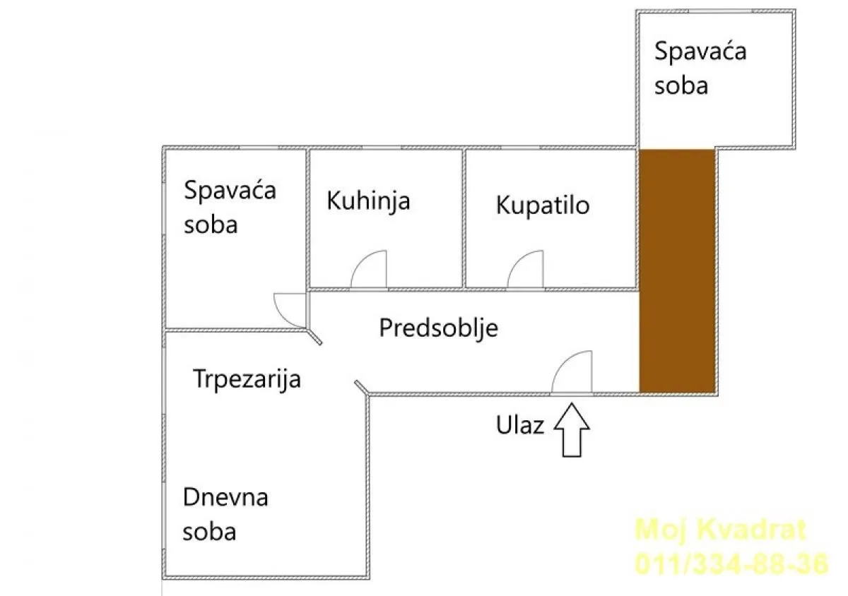 Prodaja, dvosoban stan, 53m², Skojevsko Naselje, Beograd