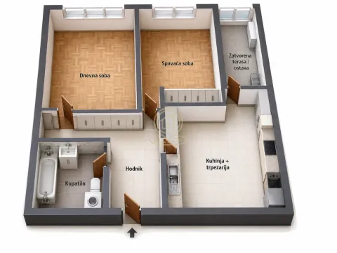 Sale, two bedroom apartment, 52m², Erdoglija, Kragujevac - image 4