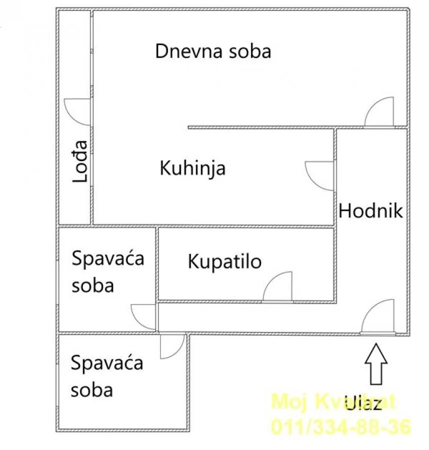 Sale, three bedroom apartment, 75m², Novi Beograd Blok 61, Novi Beograd Sve Podlokacije
