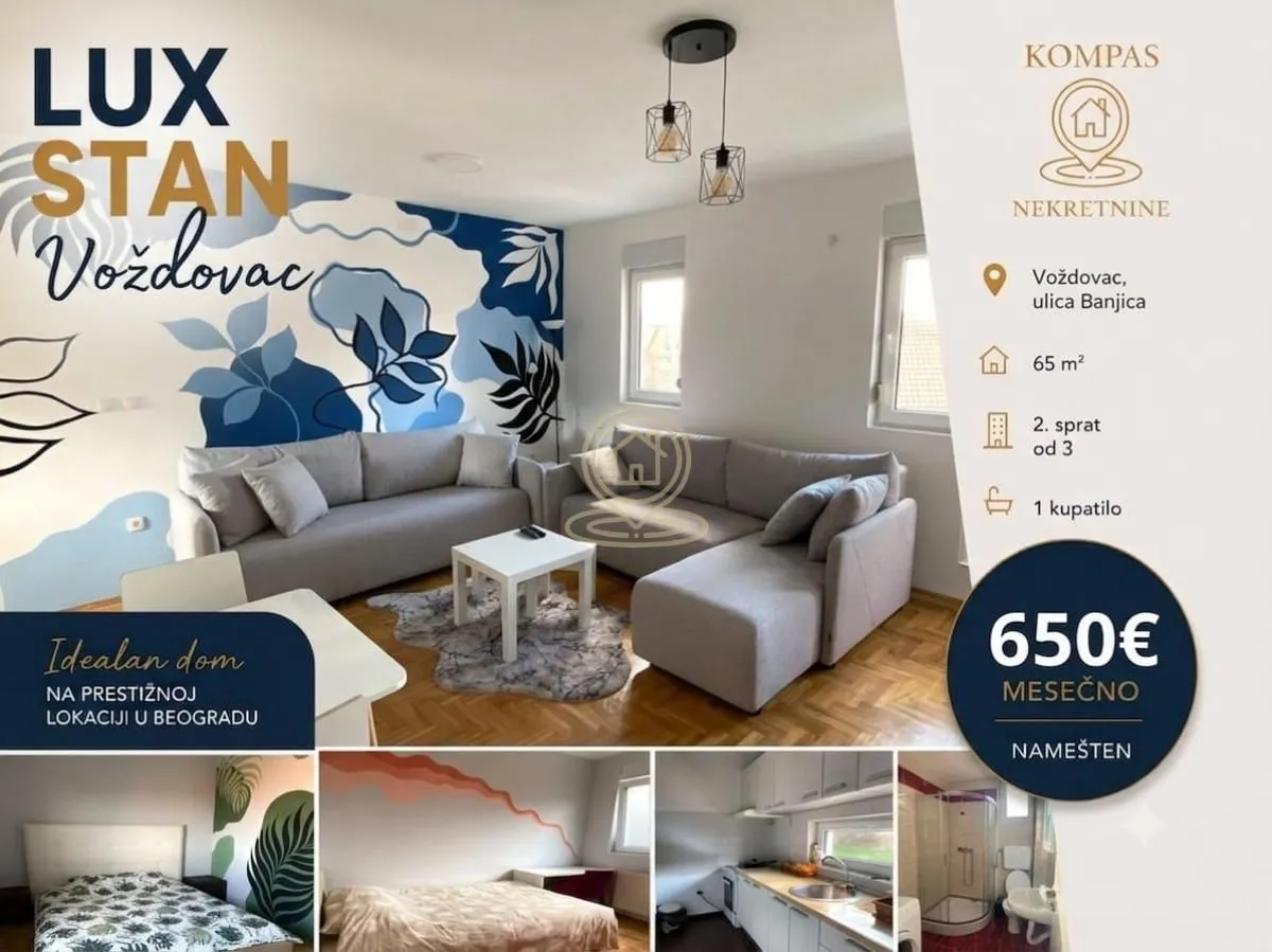 Izdavanje, trosoban stan, 65m², Banjica, Voždovac Sve Podlokacije