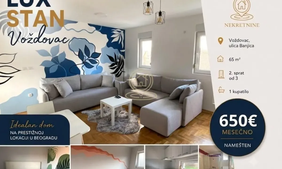 Izdavanje, trosoban stan, 65m², Banjica, Voždovac Sve Podlokacije
