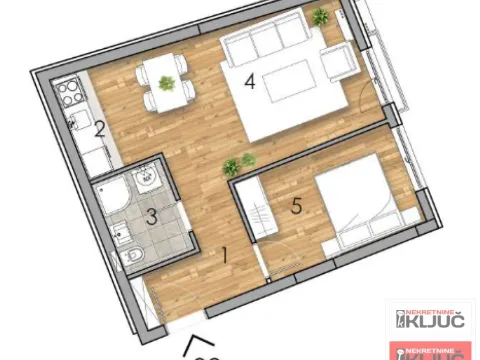 Sale, two bedroom apartment, 42m², Podbara, Novi Sad Sve Podlokacije