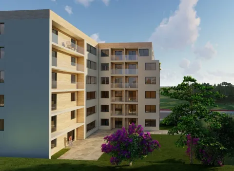 Exterior view of the residential building with balconies and landscaped courtyard. - image 5