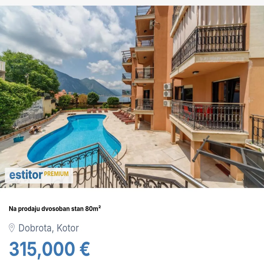 Sale, two bedroom apartment, 80m², Dobrota, Kotor