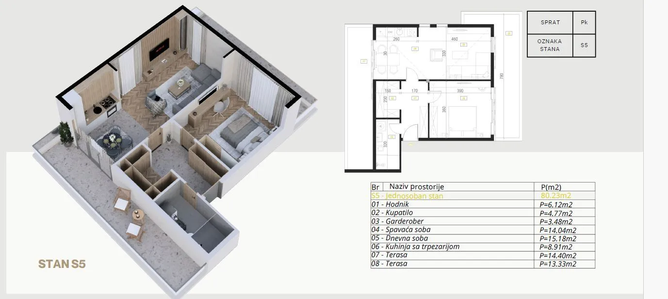 Sale, studio apartment, 43m², Budva, Crna Gora