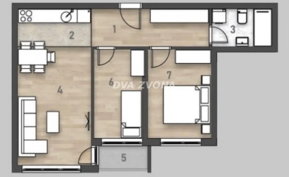 Sale, three bedroom apartment, 57m², Rotkvarija, Novi Sad Sve Podlokacije