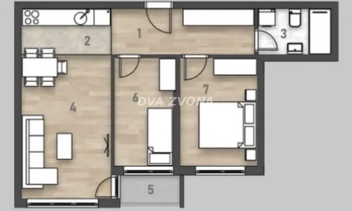 Sale, three bedroom apartment, 57m², Rotkvarija, Novi Sad Sve Podlokacije