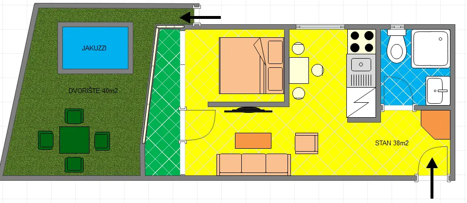 Sale, studio apartment, 38m², Donja Lastva, Tivat