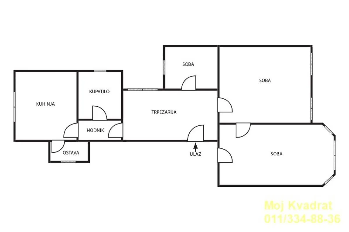 Prodaja, trosoban stan, 79m², Stari Grad, Beograd