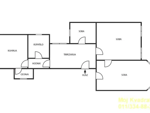 Sale, three bedroom apartment, 79m², Stari Grad, Beograd - image 17