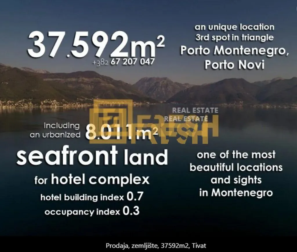 Prodaja, plac, 37592m², Tivat, Crna Gora