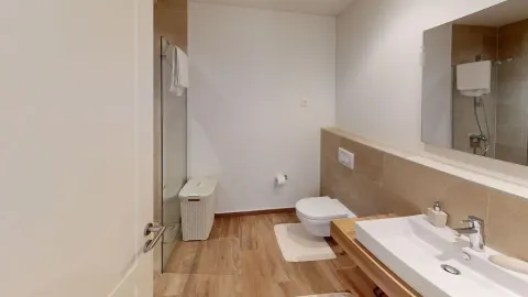 Moderno kupatilo sa tuš kabinom, lavaboom i toaletom. - image 10