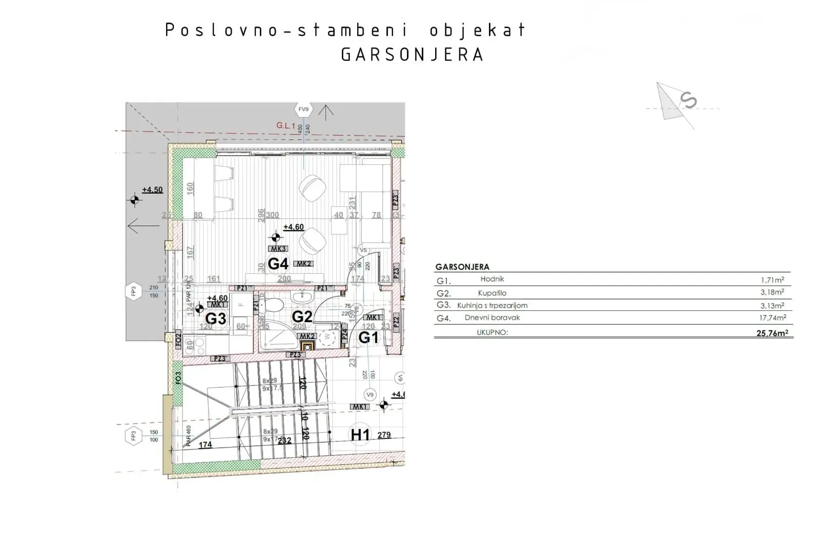 Prodaja, garsonjera, 27m², Centar, Nikšić
