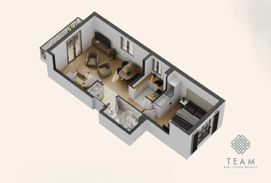 Sale, one bedroom apartment, 45m², Donja Lastva, Tivat