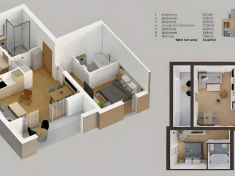 Prodaja, jednosoban stan, 55m², Stoliv, Kotor - image 13