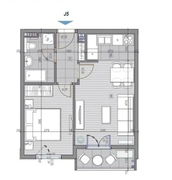 Prodaja, jednosoban stan, 38m², Stari Aerodrom, Podgorica