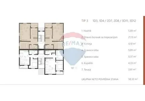 Prodaja, dvosoban stan, 58m², Masline, Podgorica - image 5