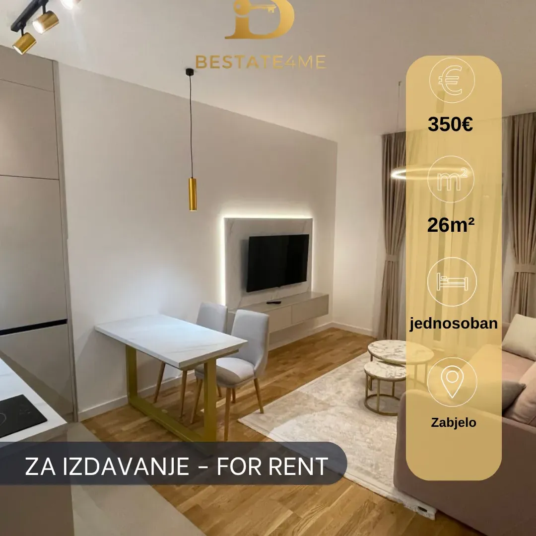 Izdavanje, garsonjera, 26m², Zabjelo, Podgorica
