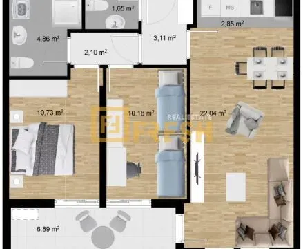 Prodaja, dvosoban stan, 64m², Stari Aerodrom, Podgorica - image 2