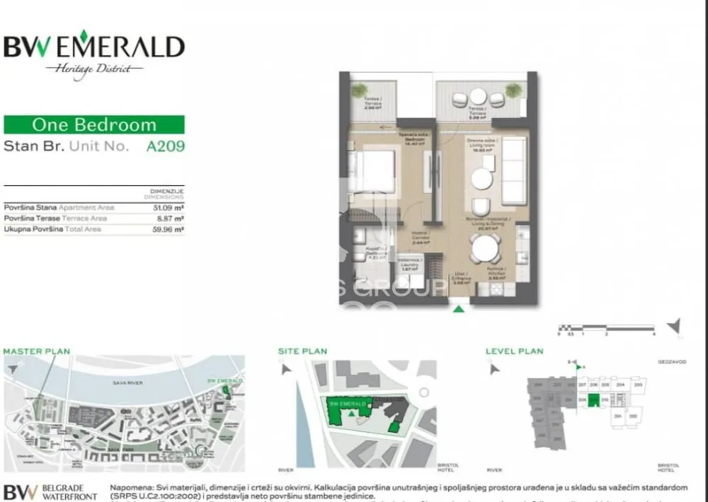 Prodaja, dvosoban stan, 60m², Savski Venac, Beograd