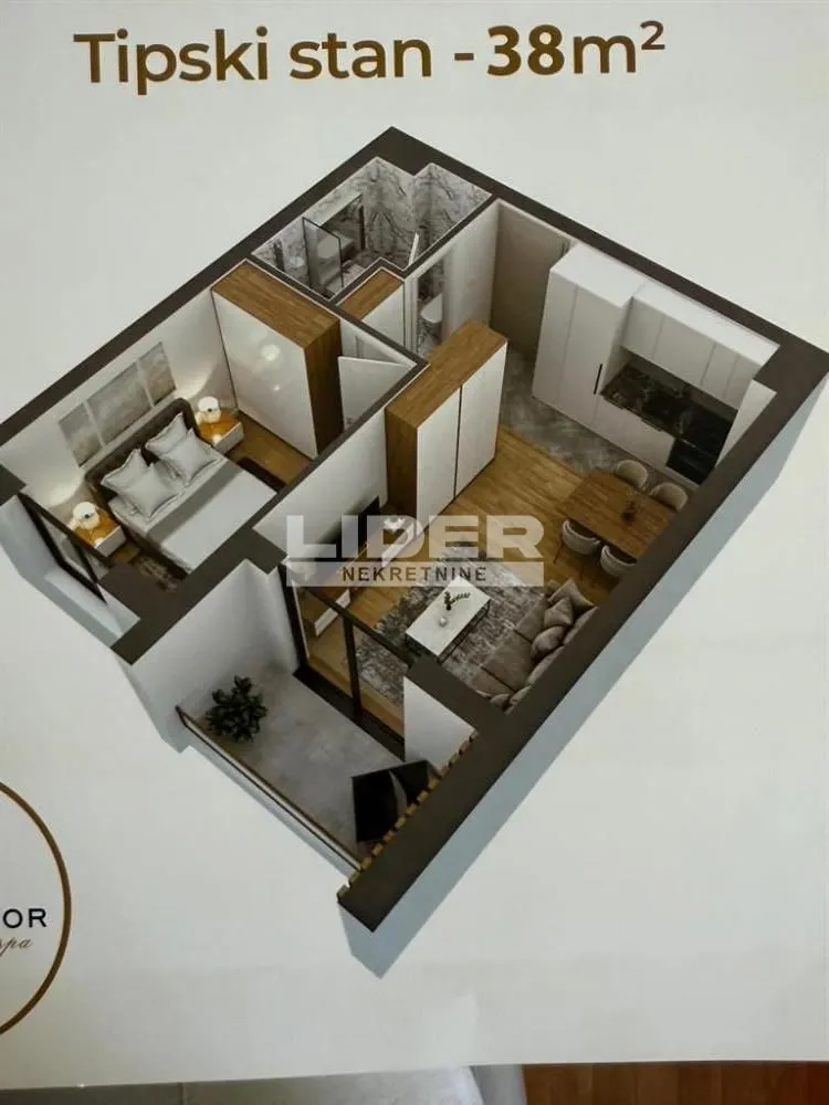 Prodaja, dvosoban stan, 38m², Centar, Čajetina