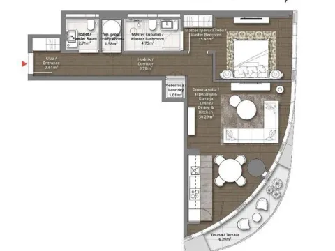 Sale, two bedroom apartment, 73m², Beograd Na Vodi, Beograd - image 5