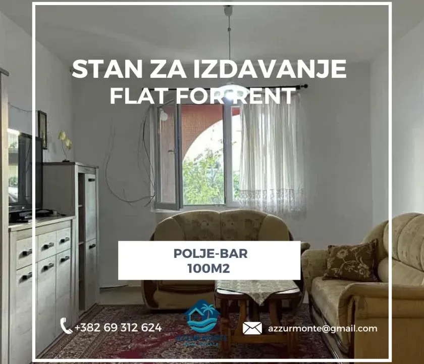 Izdavanje, stan, 100m², Polje, Bar