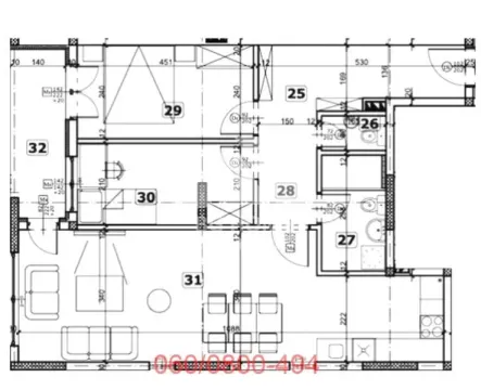 Architectural floor plan of the apartment showing room layouts and dimensions. - image 6