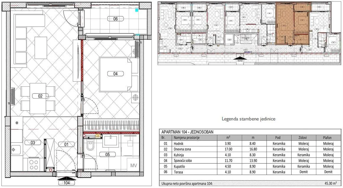 Prodaja, dvosoban stan, 58m², Đuraševići, Tivat