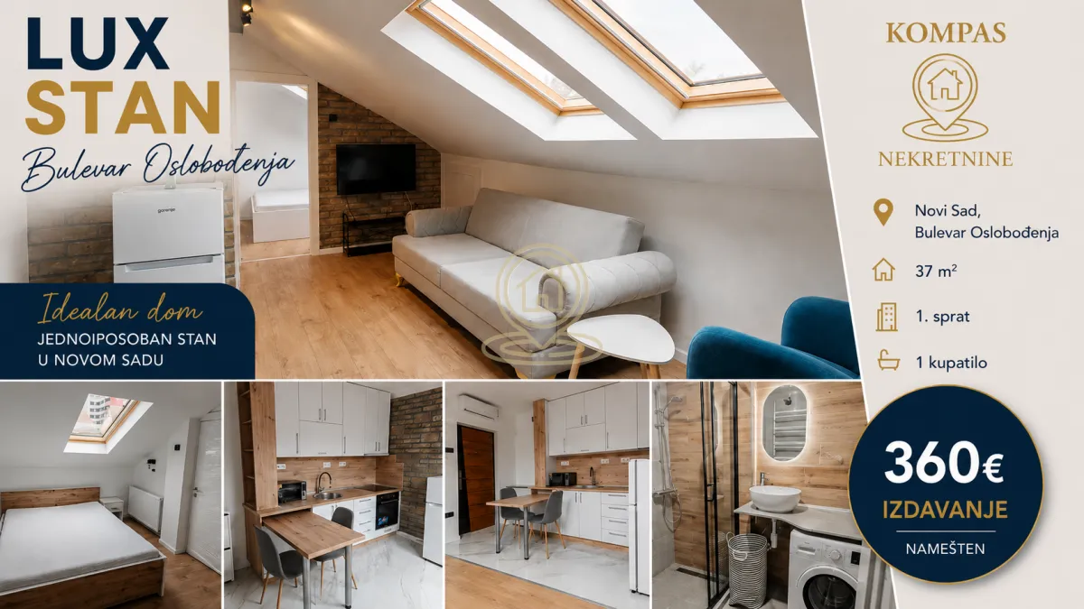 Rent, one bedroom apartment, 37m², Bulevar Oslobodjenja, Novi Sad Sve Podlokacije