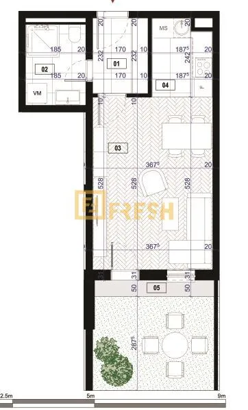 Prodaja, garsonjera, 32m², Zabjelo, Podgorica