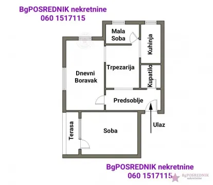 Osnova stana sa rasporedom prostorija. - image 2