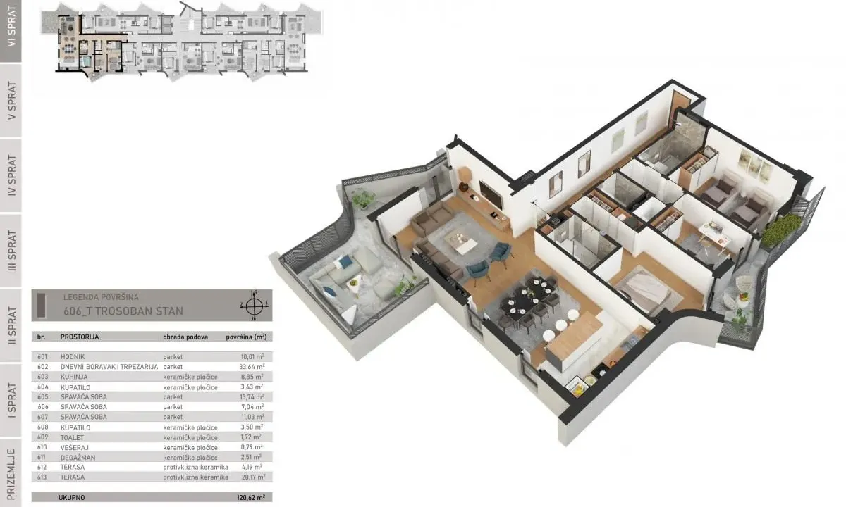 Sale, three bedroom apartment, 121m², Bar, Crna Gora