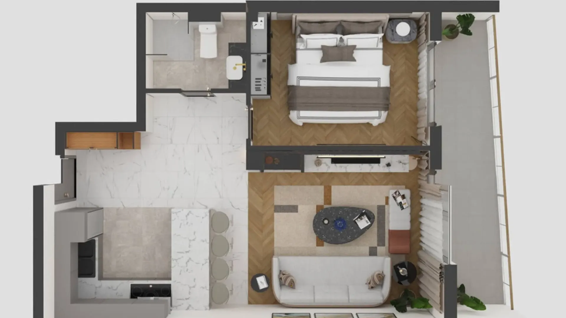 Sale, two bedroom apartment, 40m², Budva, Crna Gora